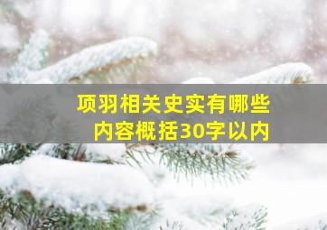 项羽相关史实有哪些内容概括30字以内