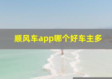 顺风车app哪个好车主多