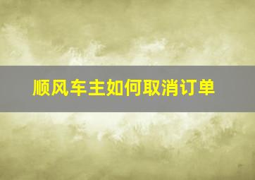 顺风车主如何取消订单