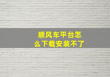 顺风车平台怎么下载安装不了