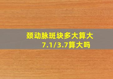 颈动脉斑块多大算大7.1/3.7算大吗