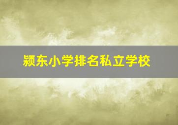 颍东小学排名私立学校