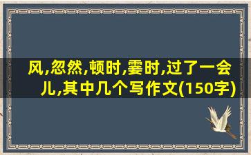 风,忽然,顿时,霎时,过了一会儿,其中几个写作文(150字)