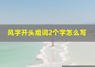 风字开头组词2个字怎么写