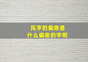 风字的偏旁是什么偏旁的字啊