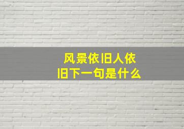 风景依旧人依旧下一句是什么