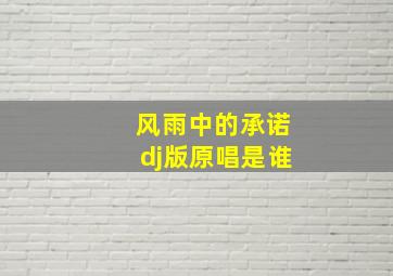 风雨中的承诺dj版原唱是谁