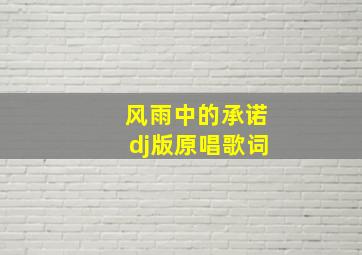 风雨中的承诺dj版原唱歌词