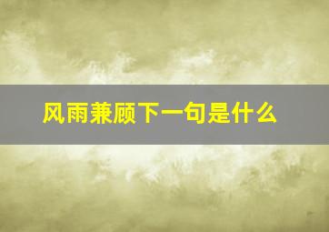 风雨兼顾下一句是什么