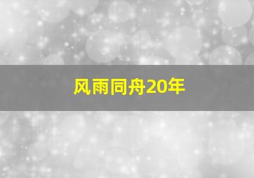 风雨同舟20年