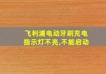 飞利浦电动牙刷充电指示灯不亮,不能启动