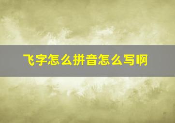 飞字怎么拼音怎么写啊