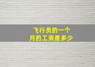 飞行员的一个月的工资是多少