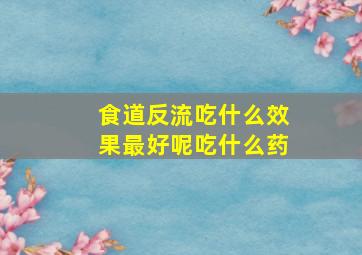 食道反流吃什么效果最好呢吃什么药