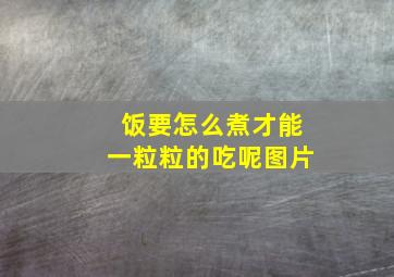 饭要怎么煮才能一粒粒的吃呢图片