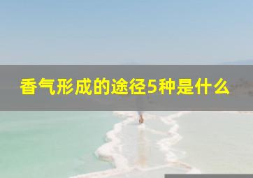 香气形成的途径5种是什么