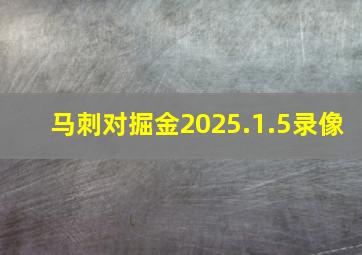 马刺对掘金2025.1.5录像