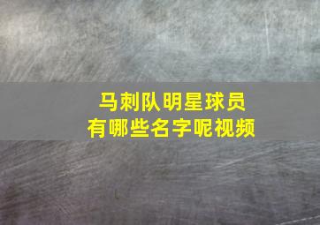 马刺队明星球员有哪些名字呢视频