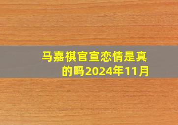 马嘉祺官宣恋情是真的吗2024年11月