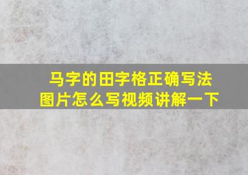 马字的田字格正确写法图片怎么写视频讲解一下