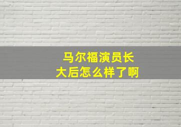 马尔福演员长大后怎么样了啊