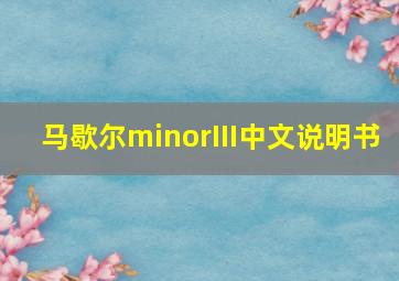 马歇尔minorIII中文说明书