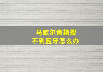 马歇尔音箱搜不到蓝牙怎么办