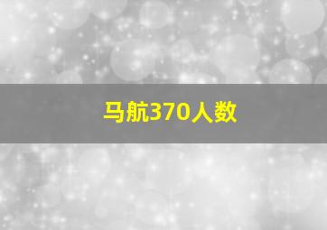 马航370人数