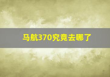 马航370究竟去哪了