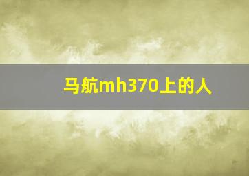 马航mh370上的人