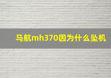 马航mh370因为什么坠机