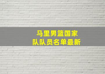 马里男篮国家队队员名单最新