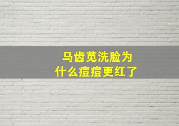 马齿苋洗脸为什么痘痘更红了