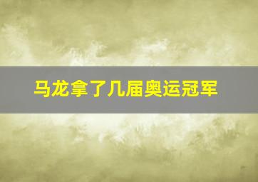 马龙拿了几届奥运冠军