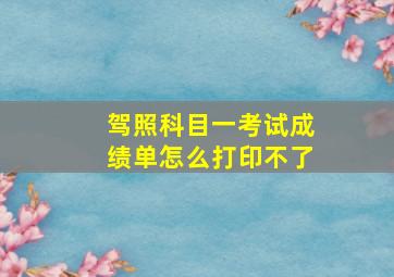 驾照科目一考试成绩单怎么打印不了