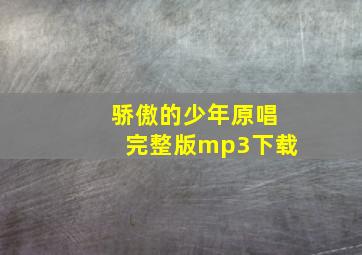 骄傲的少年原唱完整版mp3下载