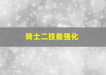 骑士二技能强化