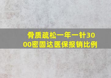 骨质疏松一年一针3000密固达医保报销比例