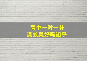 高中一对一补课效果好吗知乎