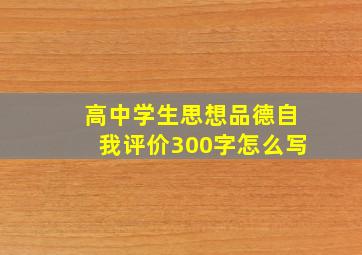 高中学生思想品德自我评价300字怎么写