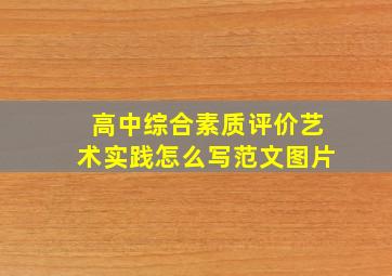 高中综合素质评价艺术实践怎么写范文图片