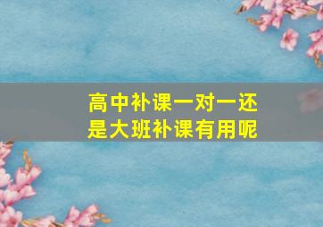 高中补课一对一还是大班补课有用呢