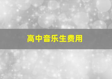 高中音乐生费用