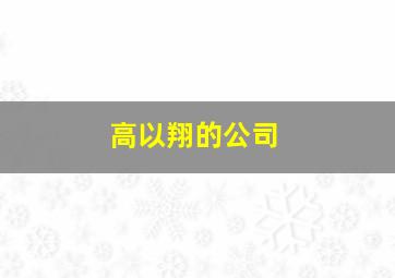 高以翔的公司