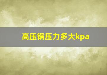 高压锅压力多大kpa