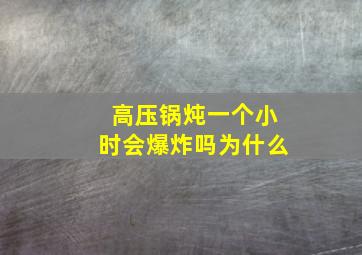 高压锅炖一个小时会爆炸吗为什么