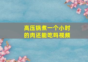 高压锅煮一个小时的肉还能吃吗视频