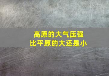 高原的大气压强比平原的大还是小