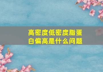 高密度低密度脂蛋白偏高是什么问题