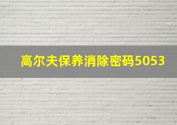 高尔夫保养消除密码5053